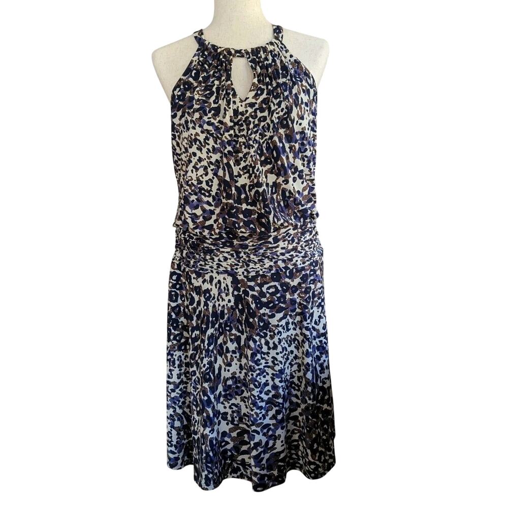 Suzi Chin for Maggy Boutique Dress Womens Sleeveless Leopard Print Size 8